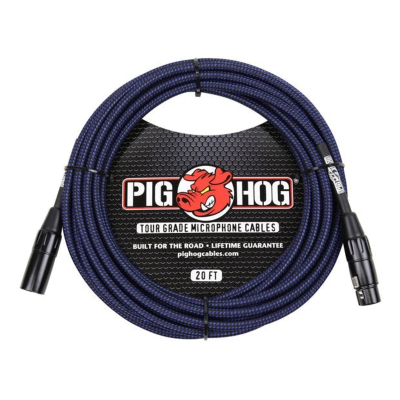 pig-hog-woven-20ft-mic-cable-various-designs-black-white Pig Hog Woven 20Ft Mic Cable - Various Designs Black & White