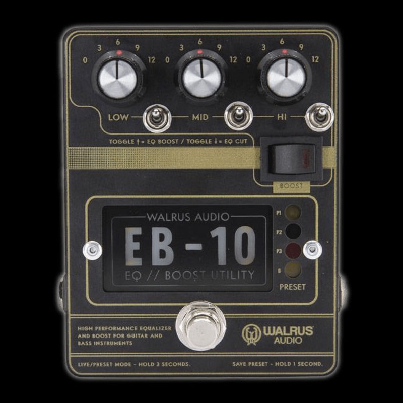 walrus-audio-eb-10-preamp-eq-boost-black-pedal Walrus Audio EB-10 Preamp / EQ / Boost Black Pedal