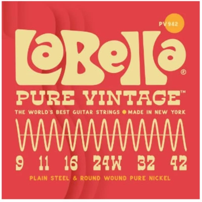 la-bella-pv942-pure-vintage-electric-guitar-strings-extra-light-9-42 La Bella PV942 Pure Vintage Electric Guitar Strings, Extra Light 9-42