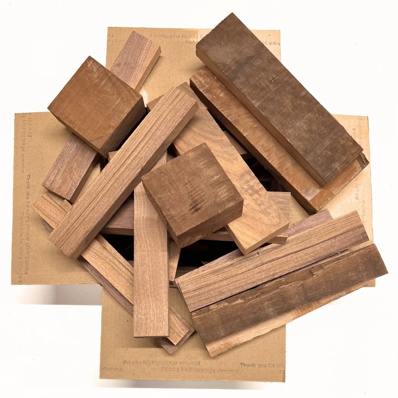box-of-black-walnut-wood-scrap-diy-craft-carving-scroll-short-lumber-cutoff-boards-15lbs Box of Black Walnut Wood Scrap DIY Craft Carving Scroll Short Lumber Cutoff Boards 15Lbs