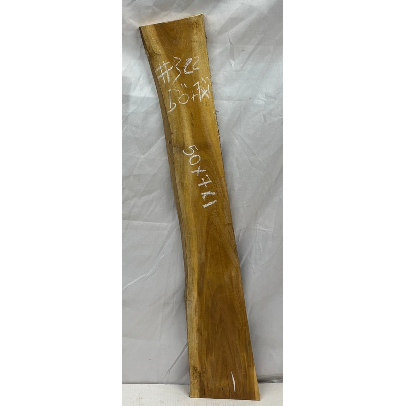 indian-yellowheart-live-edge-wood-slab-for-rustic-furniture-tabletop-diy-projects-50-x-7-x-1-322 Indian Yellowheart Live Edge Wood Slab for Rustic Furniture, Tabletop & DIY Projects - 50"x 7"x 1" #322