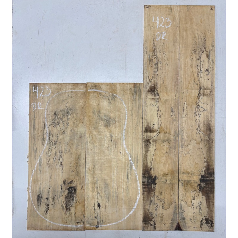 spalted-tamarind-dreadnought-guitar-back-side-set-423 Spalted Tamarind Dreadnought Guitar Back & Side Set #423