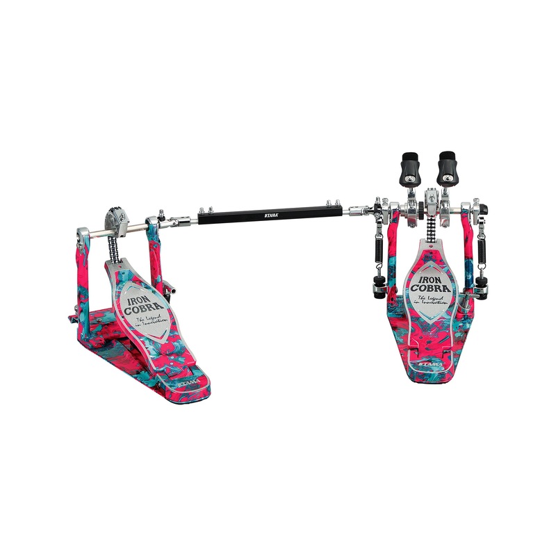 tama-hp900rwmcs-limited-iron-cobra-900-marble-coral-swirl-rolling-glide-twin-pedal-w-case TAMA HP900RWMCS Limited Iron Cobra 900 Marble Coral Swirl Rolling Glide Twin Pedal w/Case