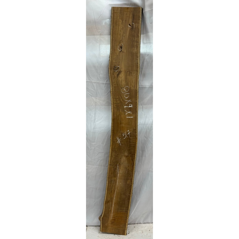 teak-lumber-live-edge-slab-80-x-9-x-1-517 Teak Lumber Live Edge Slab - 80"x 9"x 1" #517