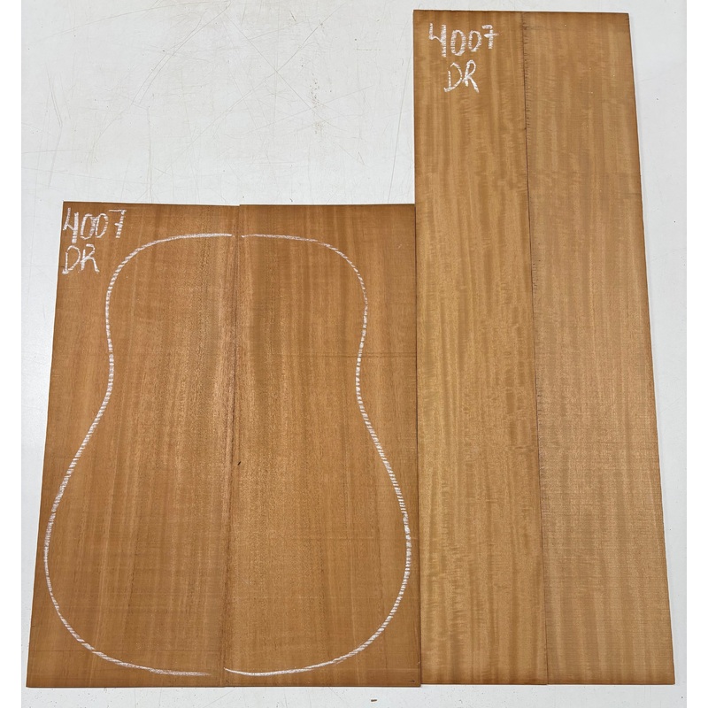 flame-genuine-mahogany-dreadnought-guitar-back-side-set-4007 Flame Genuine Mahogany Dreadnought Guitar Back & Side Set #4007