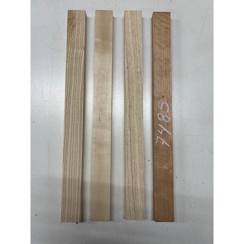 4-pack-4-species-white-ash-swamp-ash-basswood-cherry-thin-stock-lumber-21-x1-7-8-x1-7485 4 Pack, 4 Species White Ash + Swamp Ash + Basswood + Cherry Thin Stock Lumber 21"x1-7/8"x1"#7485