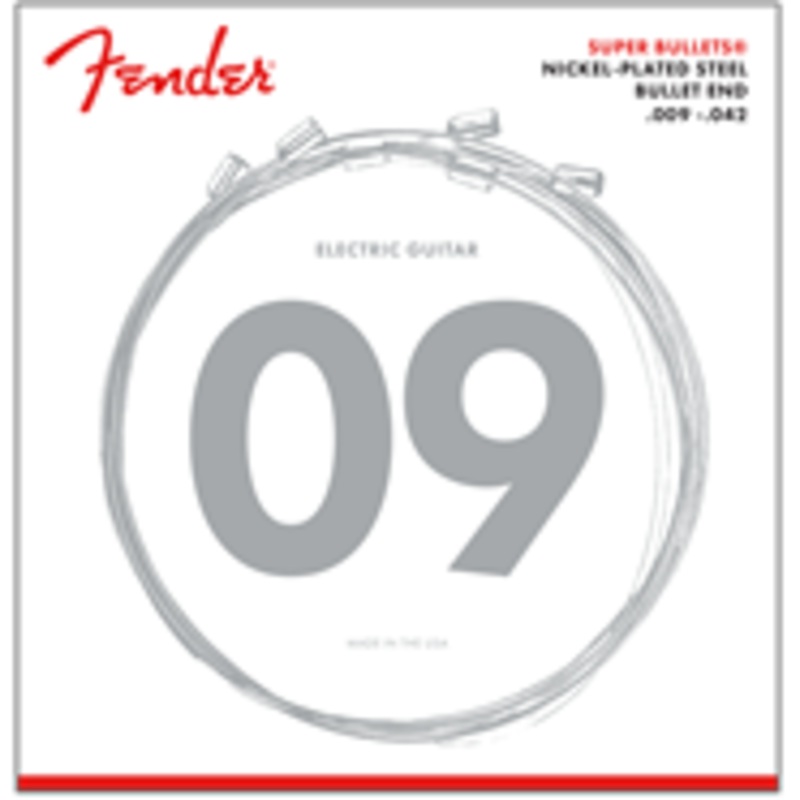 fender-super-bullet-strings-nickel-plated-steel-bullet-end-3250l-gauges-009-042-6 Fender Super Bullet Strings, Nickel Plated Steel, Bullet End, 3250L Gauges .009-.042, (6)
