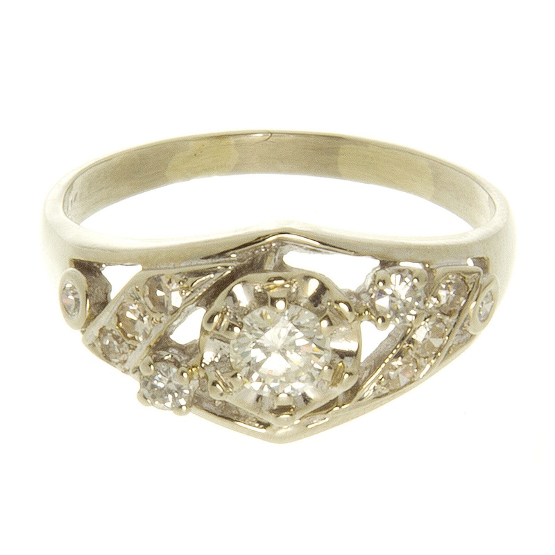 1950s-1-2ct-diamond-cocktail-ring 1950s 1/2ct Diamond Cocktail Ring