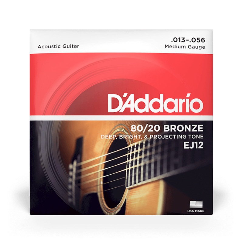d-addario-ej12-80-20-bronze-acoustic-guitar-strings-medium-13-56 D'Addario EJ12 80/20 Bronze Acoustic Guitar Strings, Medium, 13-56