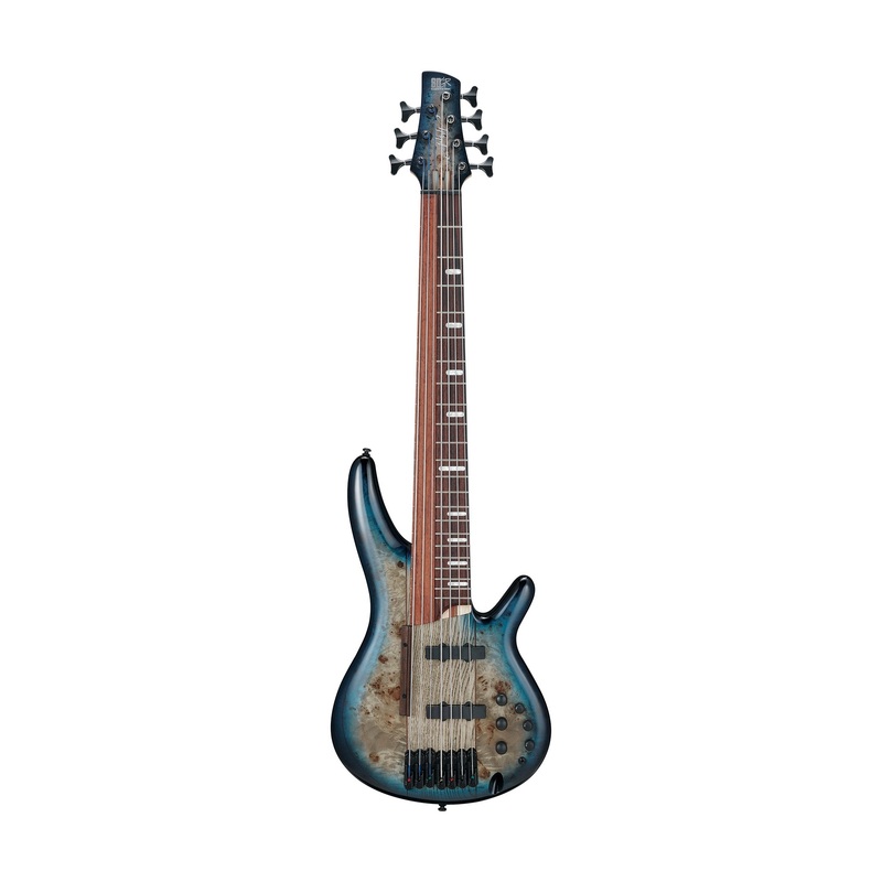 ibanez-sras7-cbs-7-string-electric-bass-guitar-w-case-cornflower-blue-sunburst Ibanez SRAS7-CBS 7-String Electric Bass Guitar w/Case, Cornflower Blue Sunburst