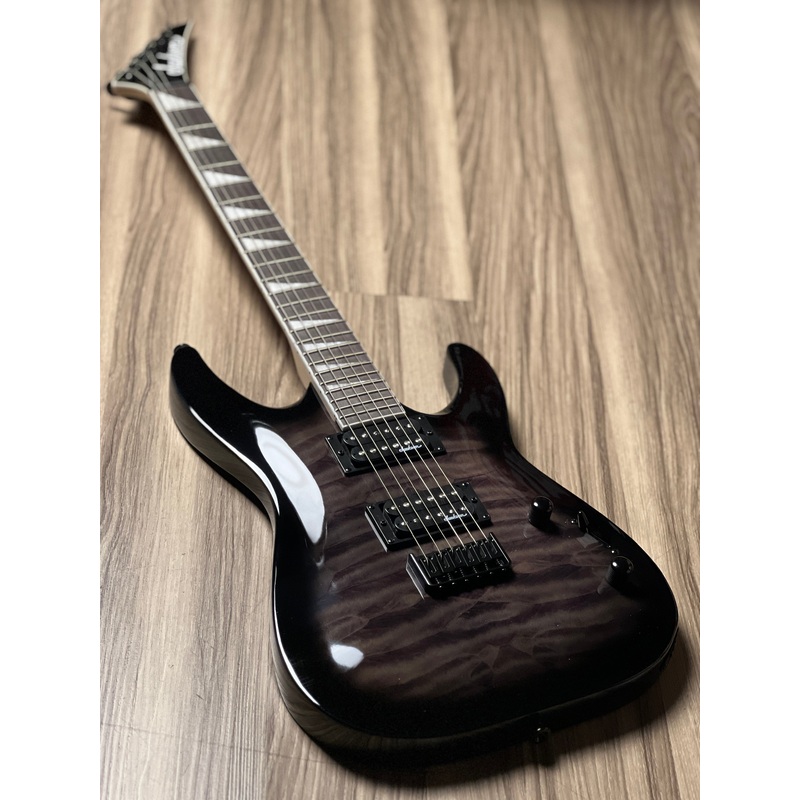jackson-js-series-dinky-arch-top-js32q-dka-ht-with-amaranth-fb-in-transparent-black-burst Jackson JS Series Dinky Arch Top JS32Q DKA HT with Amaranth FB in Transparent Black Burst