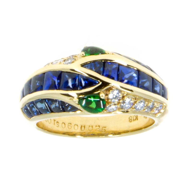 3-85ct-sapphire-tsavorite-garnet-diamond-ring 3.85ct Sapphire Tsavorite Garnet & Diamond Ring