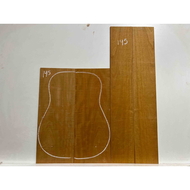 flame-genuine-mahogany-dreadnought-guitar-back-side-set-145 Flame Genuine Mahogany Dreadnought Guitar Back & Side Set #145