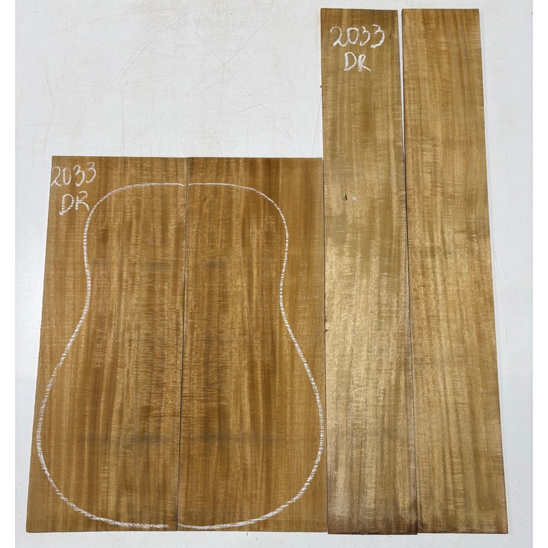 golden-flame-acacia-dreadnought-guitar-back-side-set-2033 Golden Flame Acacia Dreadnought Guitar Back & Side Set #2033