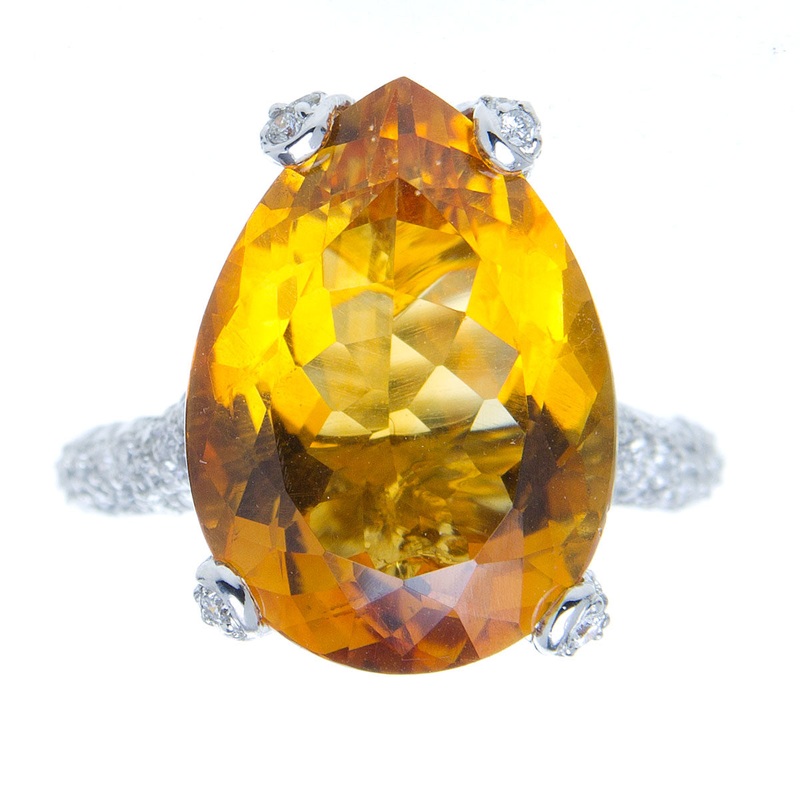12-43ct-citrine-diamond-ring 12.43ct Citrine & Diamond Ring