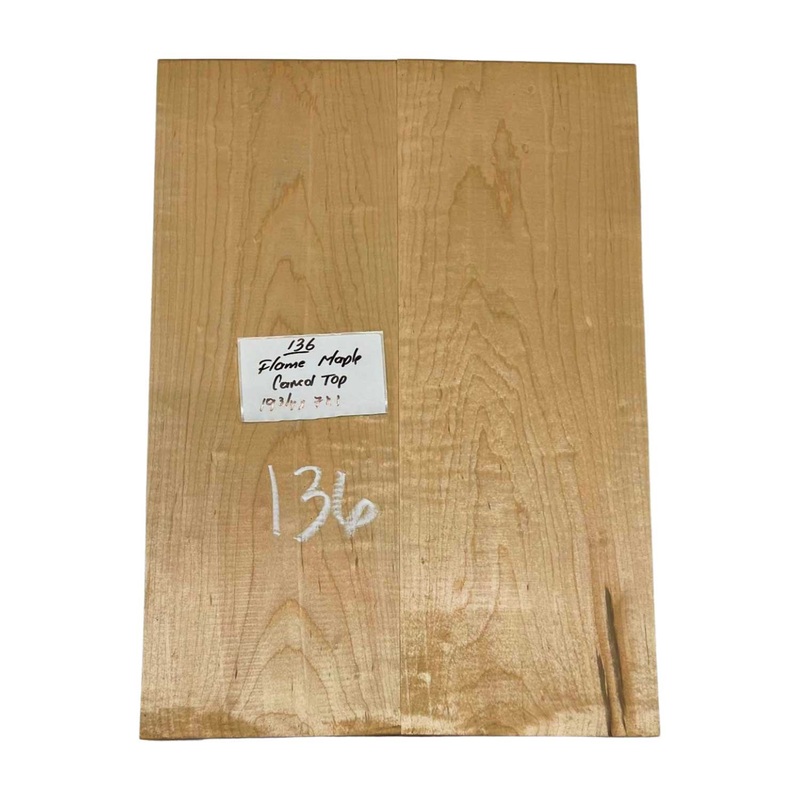 flame-maple-guitar-carved-top-19-3-4-x-7-x-1-136 Flame Maple Guitar Carved Top 19-3/4" x 7" x 1" #136