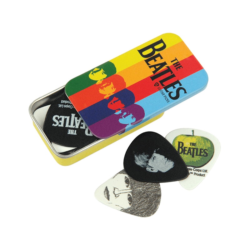 d-addario-beatles-signature-guitar-pick-tins-stripes-15-picks-medium D'Addario Beatles Signature Guitar Pick Tins, Stripes, 15 picks, Medium
