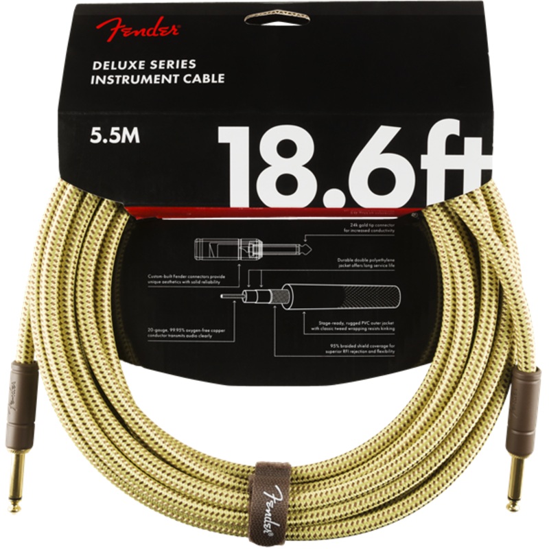 fender-deluxe-18-6-ft-instrument-cable-tweed-990820081 Fender Deluxe 18.6-ft. Instrument Cable Tweed - 990820081