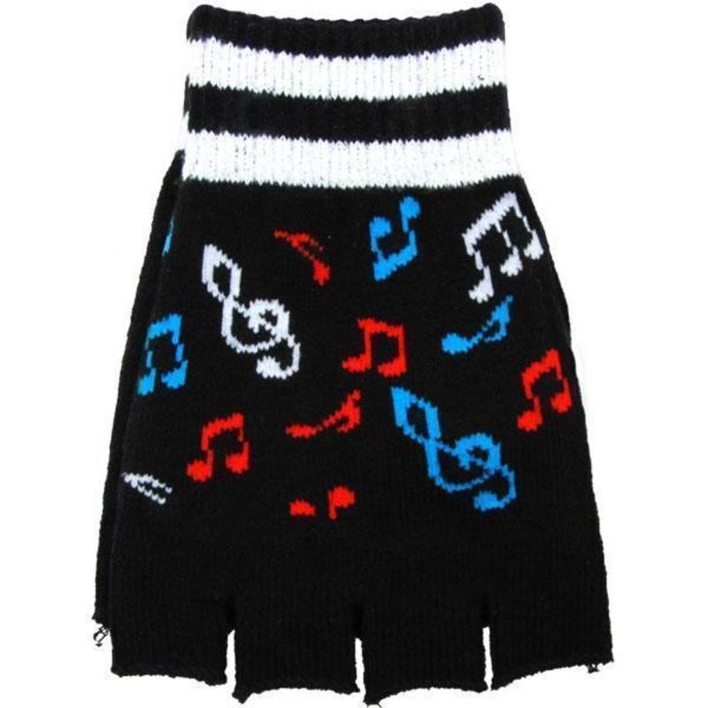 fingerless-gloves-with-color-music-notes Fingerless Gloves With Color Music Notes