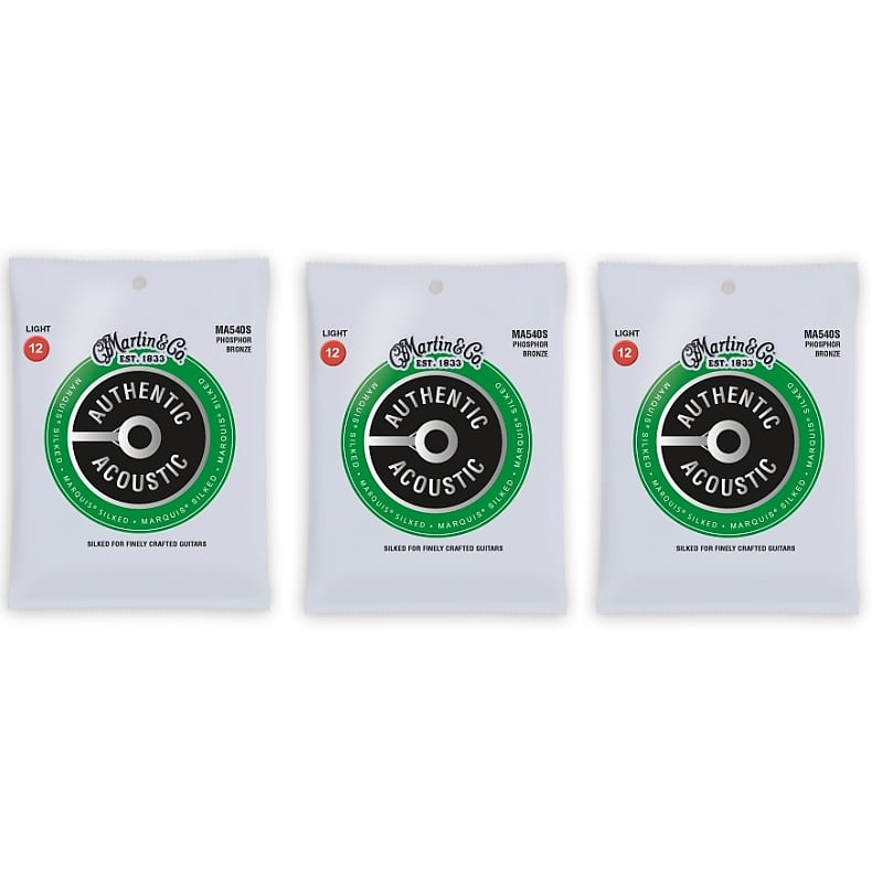 martin-ma540s-authentic-acoustic-marquis-silked-strings-phosphor-bronze-light-3-pack Martin MA540S Authentic Acoustic Marquis Silked Strings - Phosphor Bronze Light (3-Pack)