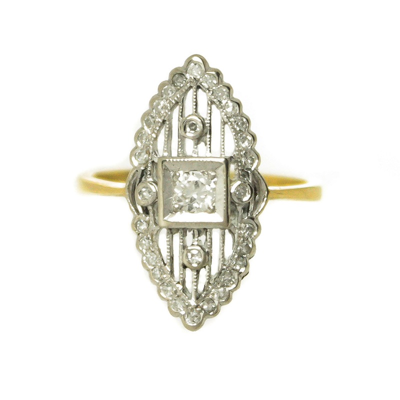 art-deco-diamond-navette-ring Art Deco Diamond Navette Ring