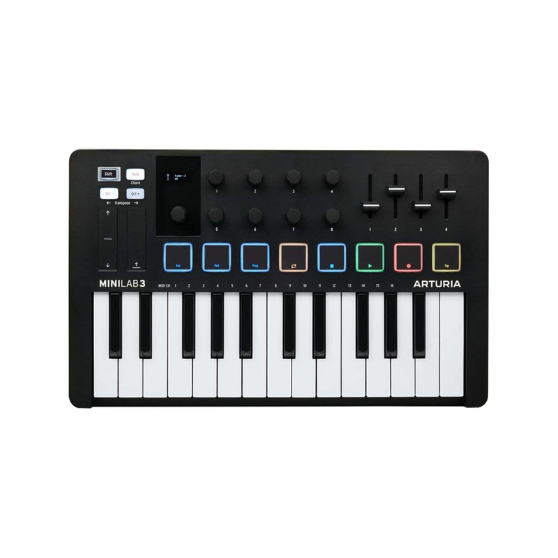 arturia-minilab-mk3-25-slim-key-controller-black Arturia MiniLab Mk3 25 Slim-Key Controller, Black