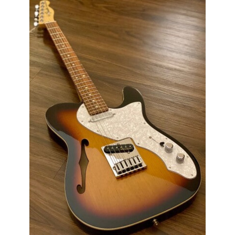 fender-deluxe-telecaster-thinline-3-color-sunburst-with-pau-ferro-fingerboard Fender Deluxe Telecaster Thinline - 3 Color Sunburst with Pau Ferro Fingerboard
