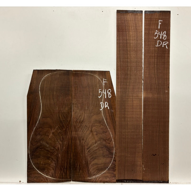 figured-indian-rosewood-dreadnought-guitar-back-side-set-548 Figured Indian Rosewood Dreadnought Guitar Back & Side Set #548