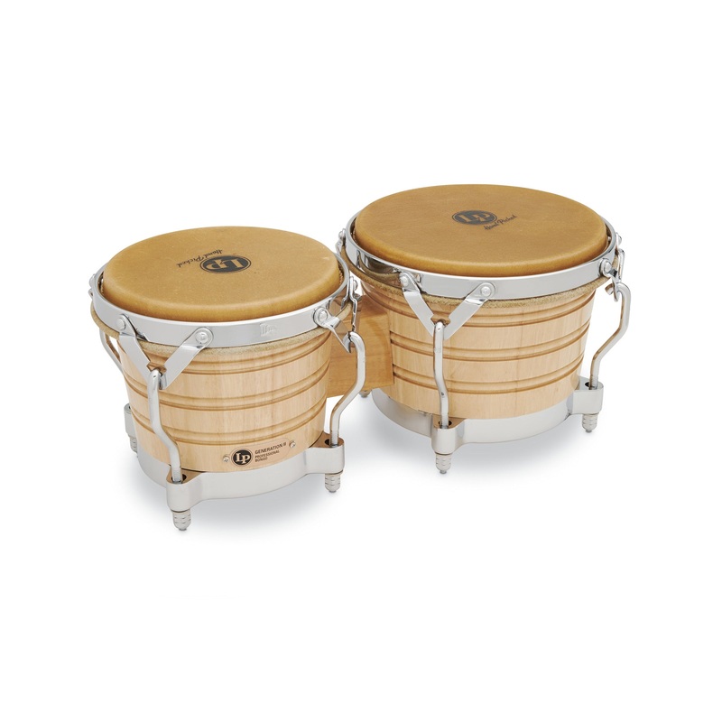 latin-percussion-generation-ii-bongos-with-traditional-rims-natural-chrome Latin Percussion Generation II Bongos With Traditional Rims, Natural/Chrome