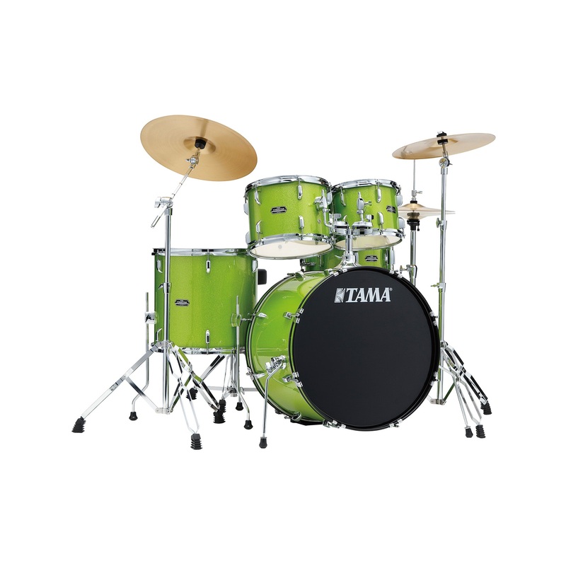 tama-st52h6c-lgs-stagestar-5-piece-drum-kit-w-hardware-throne-cymbals-lime-green-sparkle TAMA ST52H6C-LGS Stagestar 5-Piece Drum Kit w/ Hardware+Throne+Cymbals, Lime Green Sparkle