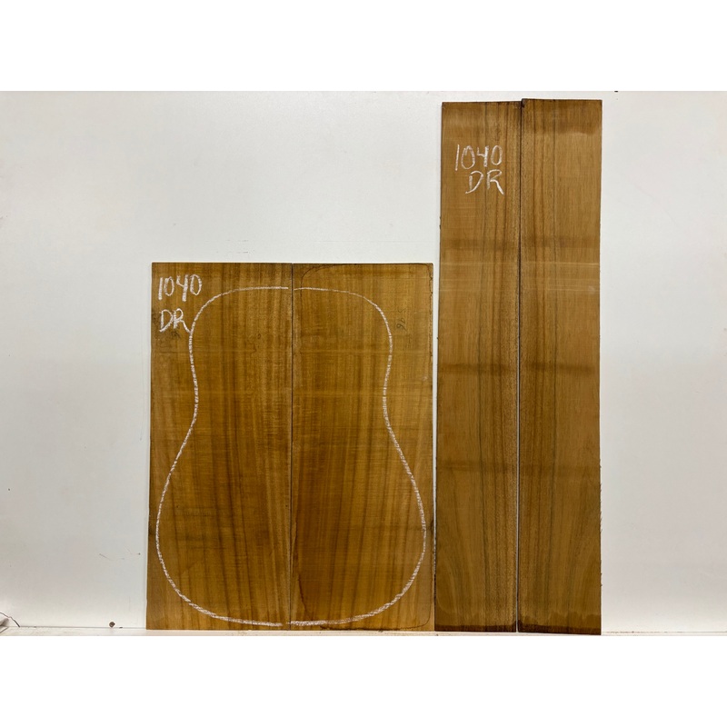 golden-acacia-dreadnought-guitar-back-side-set-1040 Golden Acacia Dreadnought Guitar Back & Side Set #1040