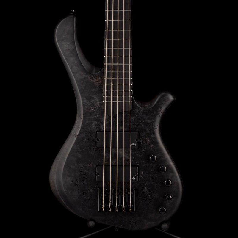 mayones-be-elite-ep-5-string-bass-guitar-trans-black-raw-eye-poplar-top-with-case Mayones BE Elite EP 5 String Bass Guitar Trans Black Raw Eye Poplar Top With Case