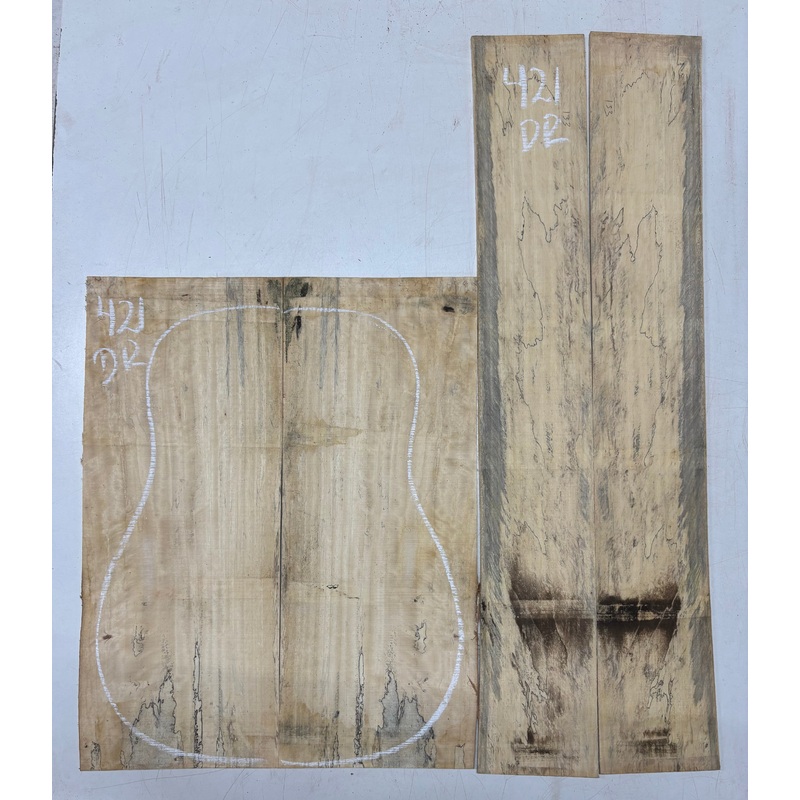 spalted-tamarind-dreadnought-guitar-back-side-set-421 Spalted Tamarind Dreadnought Guitar Back & Side Set #421