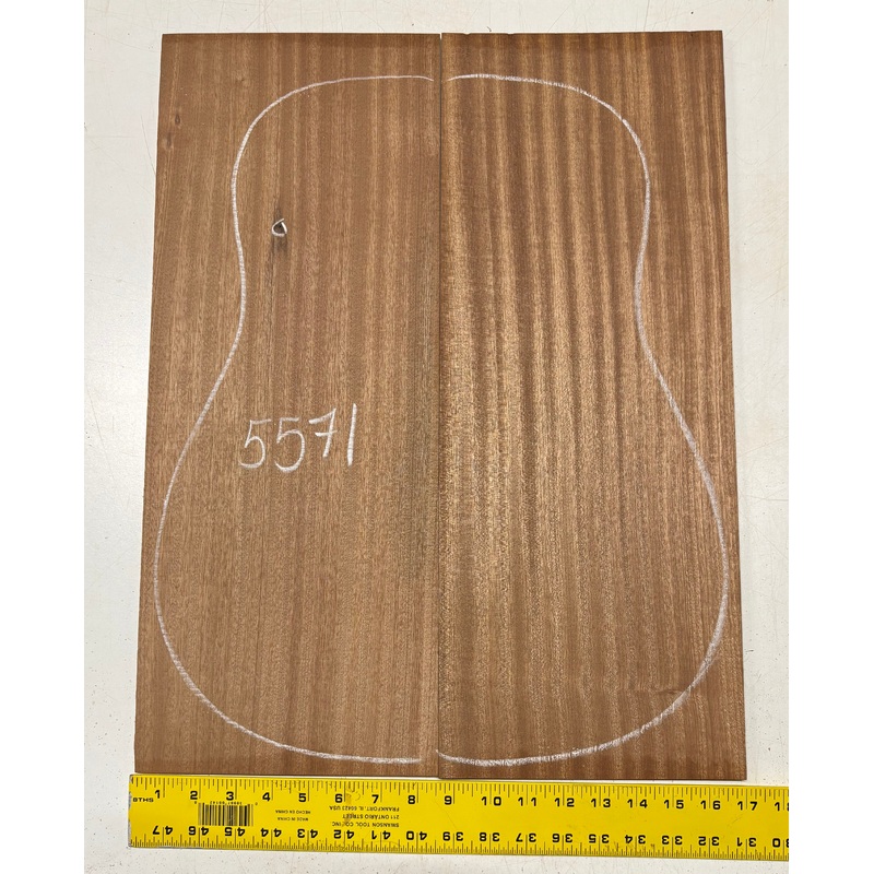 sapele-dreadnought-guitar-back-set-22-x-8-1-2-x-3-16-5571 Sapele Dreadnought Guitar Back Set 22" x 8-1/2" x 3/16" #5571