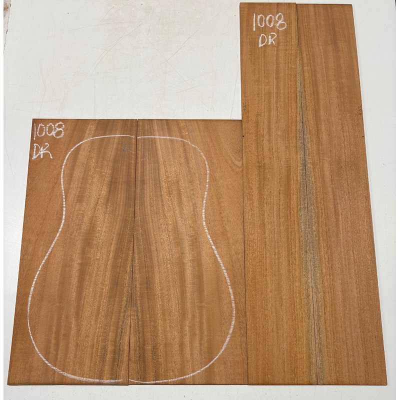 flame-genuine-mahogany-dreadnought-guitar-back-side-set-1008 Flame Genuine Mahogany Dreadnought Guitar Back & Side Set #1008