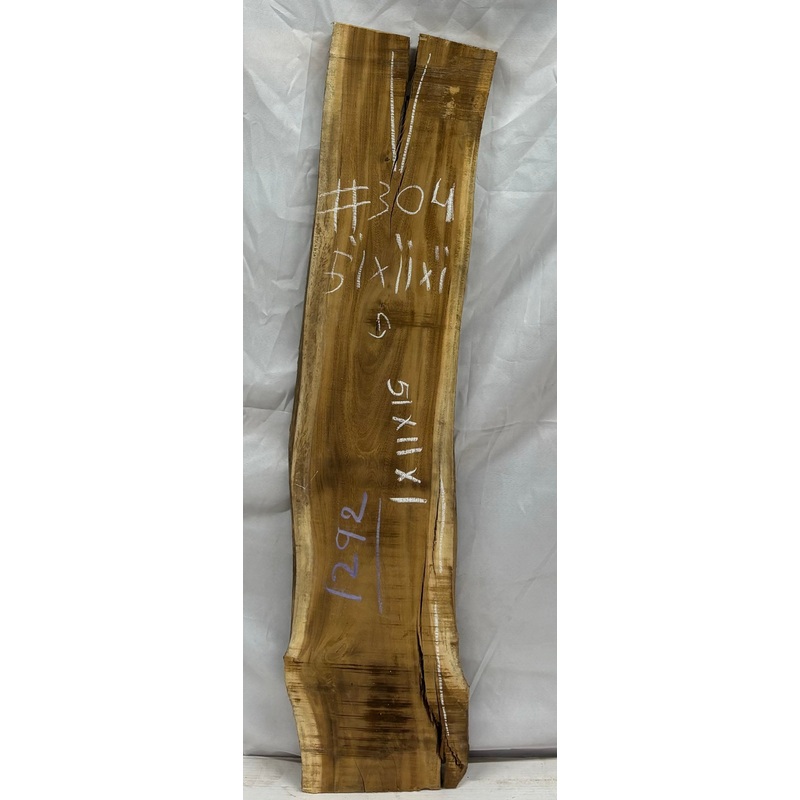 indian-yellowheart-lumber-live-edge-slab-51-x-11-x-1-304 Indian Yellowheart Lumber Live Edge Slab - 51"x 11"x 1" #304