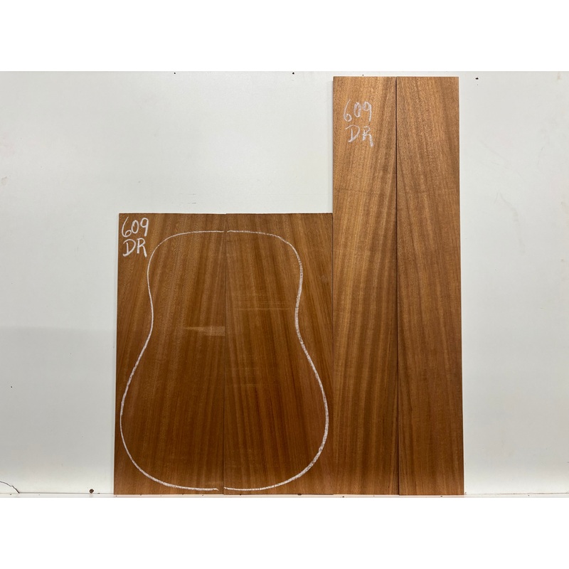 sapele-dreadnought-guitar-back-and-side-set-609 Sapele Dreadnought Guitar Back and Side Set #609