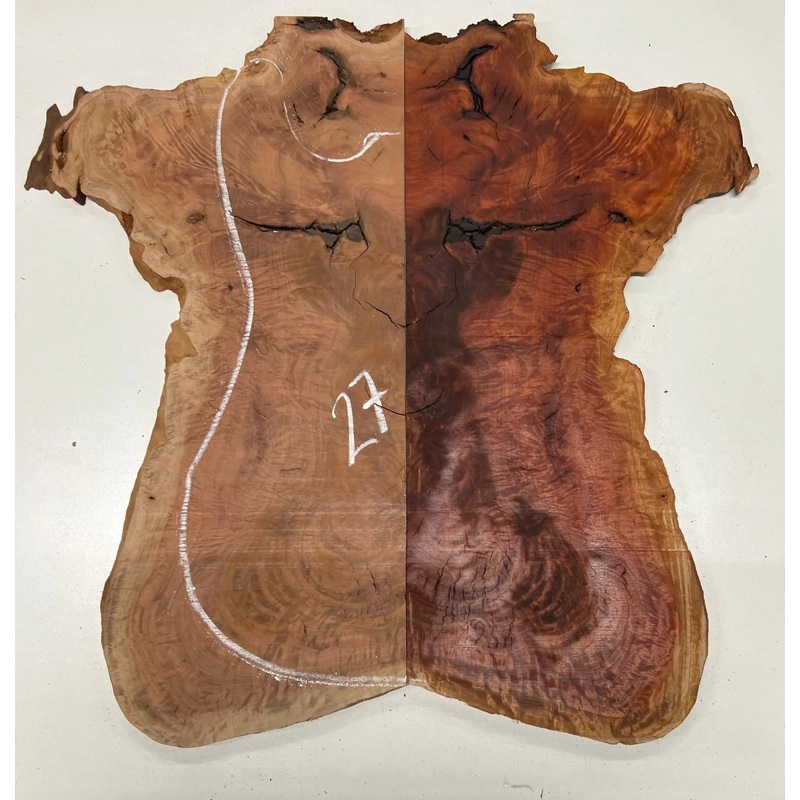 australian-red-gum-burl-bookmatched-guitar-drop-tops-21-x-14-x-3-8-27 Australian Red Gum Burl Bookmatched Guitar Drop Tops | 21" x 14" x 3/8" - #27