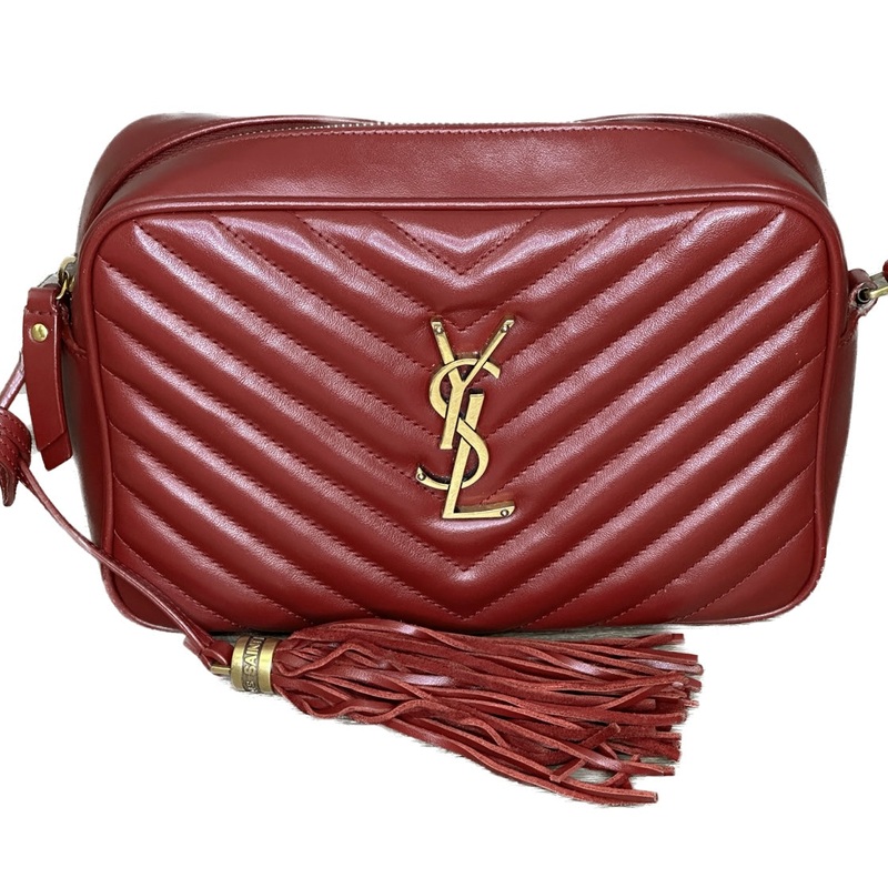 saint-laurent-lou-medium-quilted-crossbody-with-tassel-red Saint Laurent Lou Medium Quilted Crossbody with Tassel - Red
