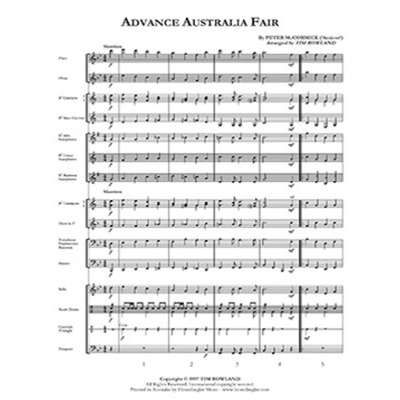 advance-australia-fair-tim-rowland-concert-band-chart-grade-1-5 Advance Australia Fair, Tim Rowland Concert Band Chart Grade 1.5