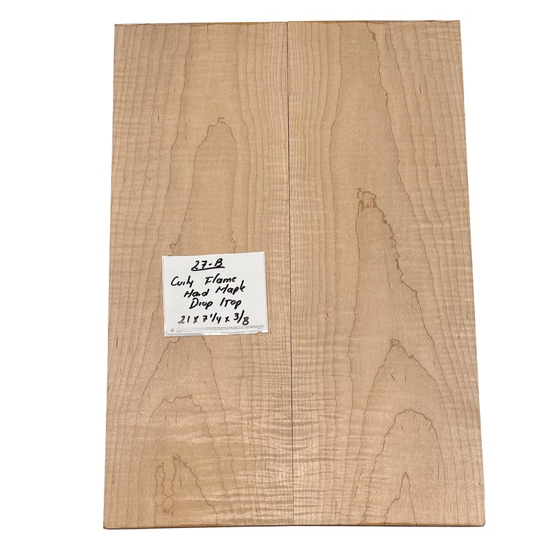 curly-flame-hard-maple-drop-top-21-x-7-1-4-x-3-8-27-b Curly Flame Hard Maple Drop Top 21" x 7-1/4" x 3/8" #27-B