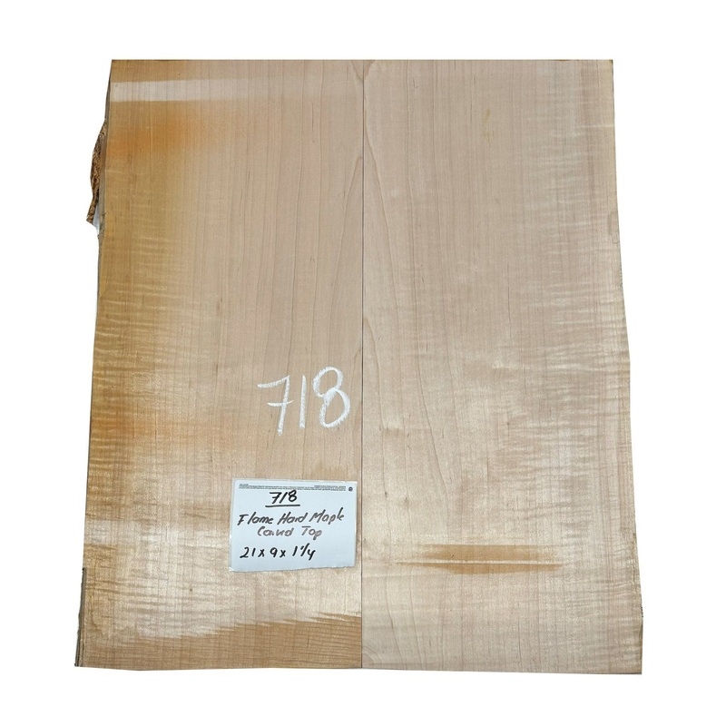 flame-hard-maple-guitar-carved-top-21-x-9-x-1-1-4-718 Flame Hard Maple Guitar Carved Top 21" x 9" x 1-1/4" #718