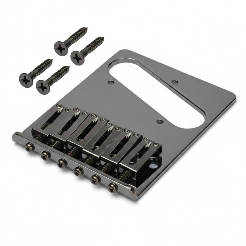 gotoh-hardtail-bridge-with-brass-saddles-for-telecaster-guitars-cosmo-black-finish Gotoh Hardtail Bridge with Brass Saddles for Telecaster Guitars - Cosmo Black Finish