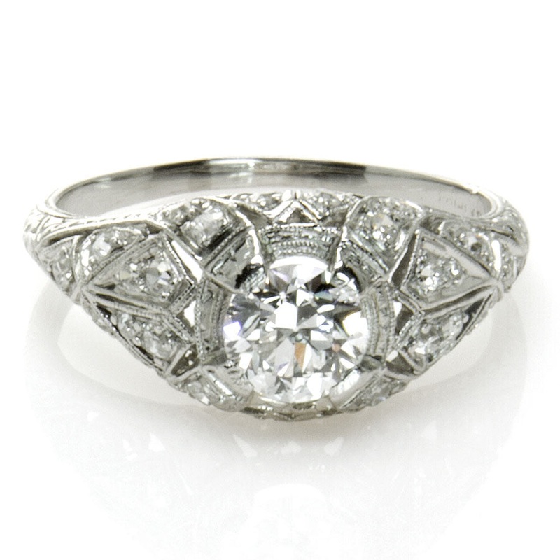 1-29ct-edwardian-platinum-diamond-engagement-ring 1.29ct Edwardian Platinum & Diamond Engagement Ring