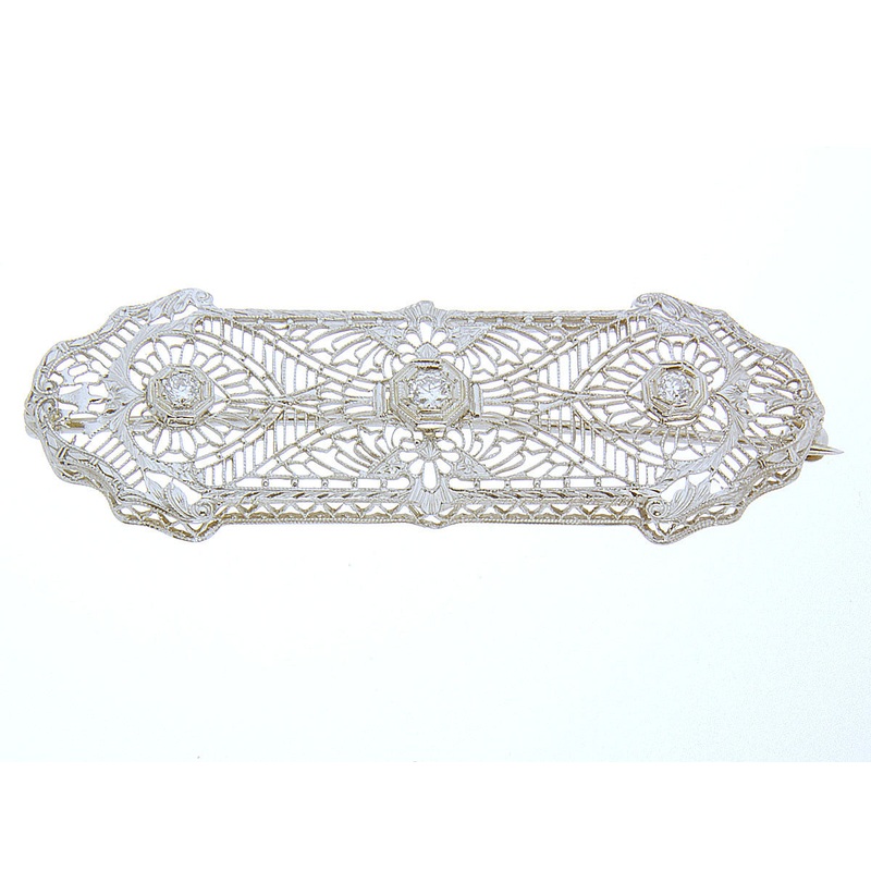 1920s-filigree-diamond-pin 1920s Filigree Diamond Pin
