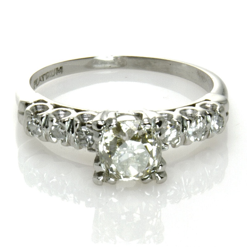 antique-platinum-diamond-engagement-ring Antique Platinum Diamond Engagement Ring