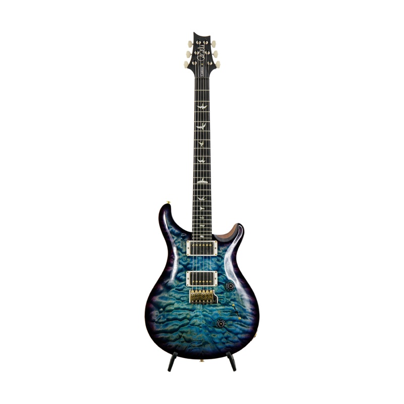 prs-custom-24-10-top-quilt-electric-guitar-custom-color-charcoal-w-charcoal-purple-tri-color-sb PRS Custom 24 10 Top Quilt Electric Guitar, Custom Color, Charcoal w/Charcoal/Purple Tri-Color SB
