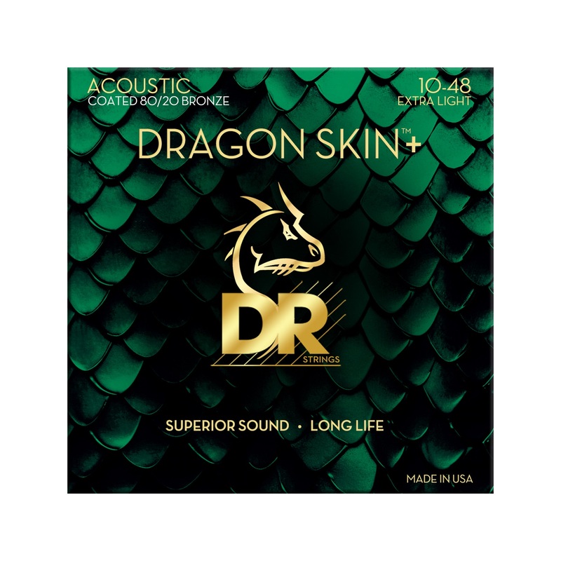 dr-strings-da8-10-dragon-skin-coated-80-20-bronze-acoustic-guitar-strings-extra-light-10-48 DR Strings DA8-10 Dragon Skin+ Coated 80/20 Bronze Acoustic Guitar Strings, Extra Light, 10-48