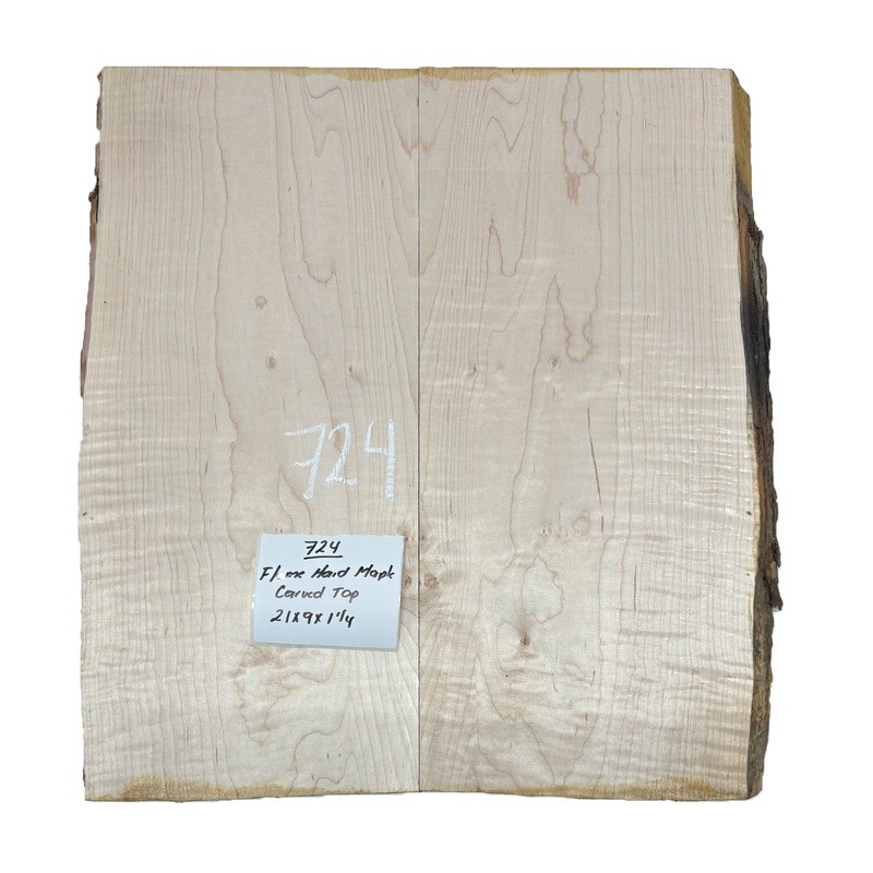flame-hard-maple-guitar-carved-top-21-x-9-x-1-1-4-724 Flame Hard Maple Guitar Carved Top 21" x 9" x 1-1/4" #724