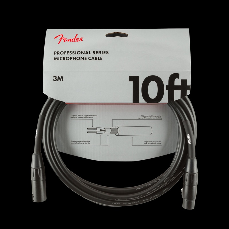 fender-professional-series-microphone-cable-10ft-black Fender Professional Series Microphone Cable 10ft. Black